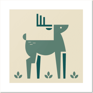 Blue deer Posters and Art